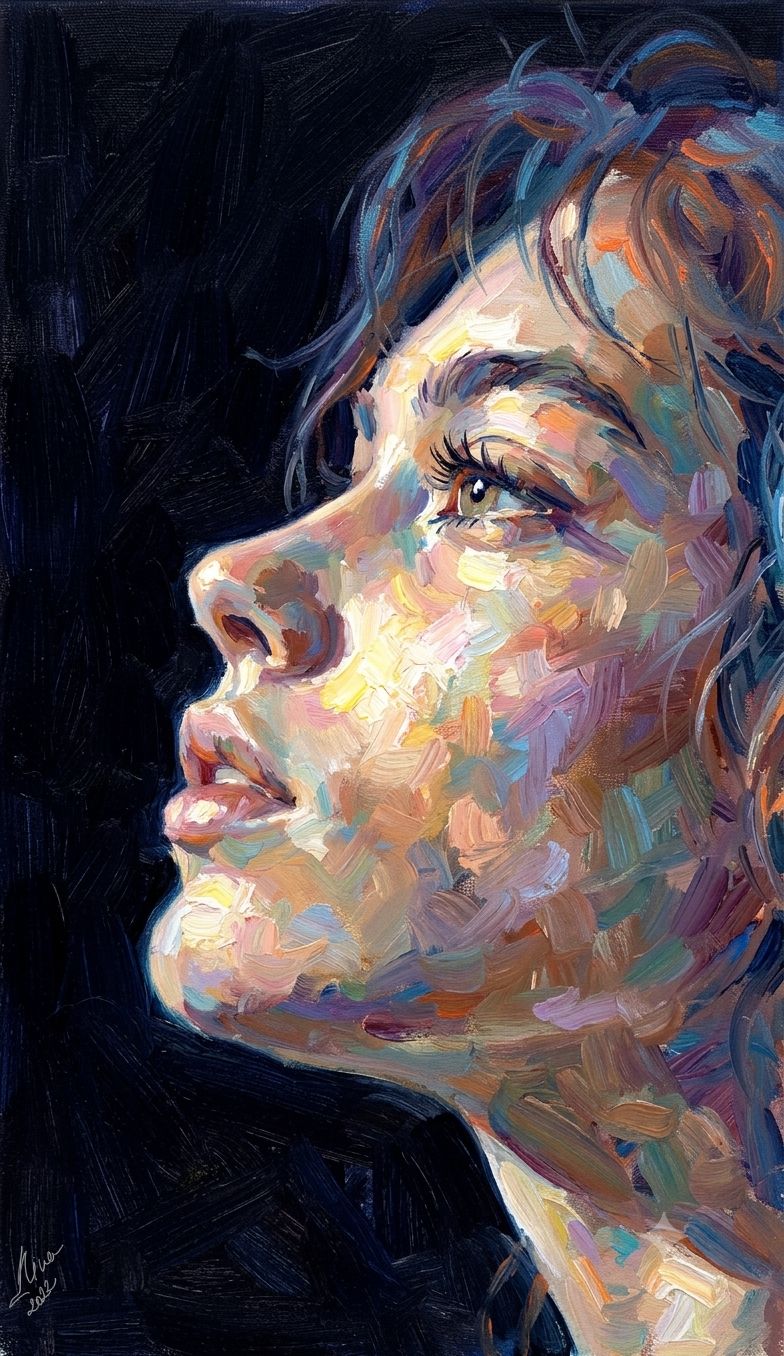 ArteDiAlina.com painting: And I've seen the light into the darkness